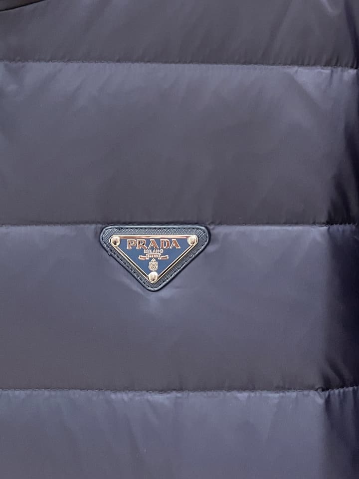 Prada Spliced Knit Down Jacket – FW2024 in Black Knit Down Jacket