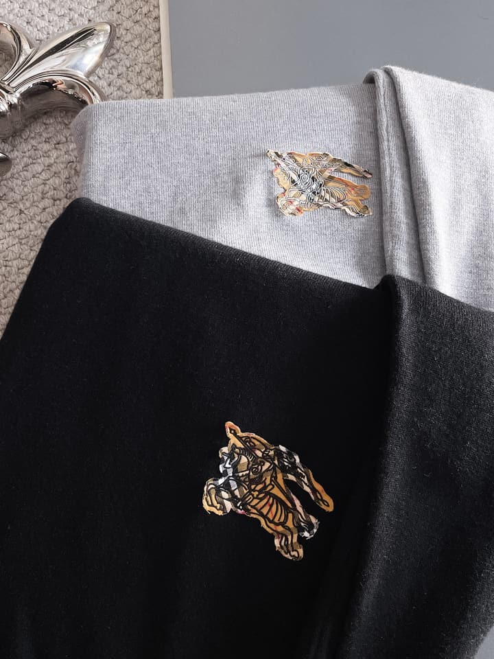 Burberry Half-Zip Wool Blend Sweater in Black Logo