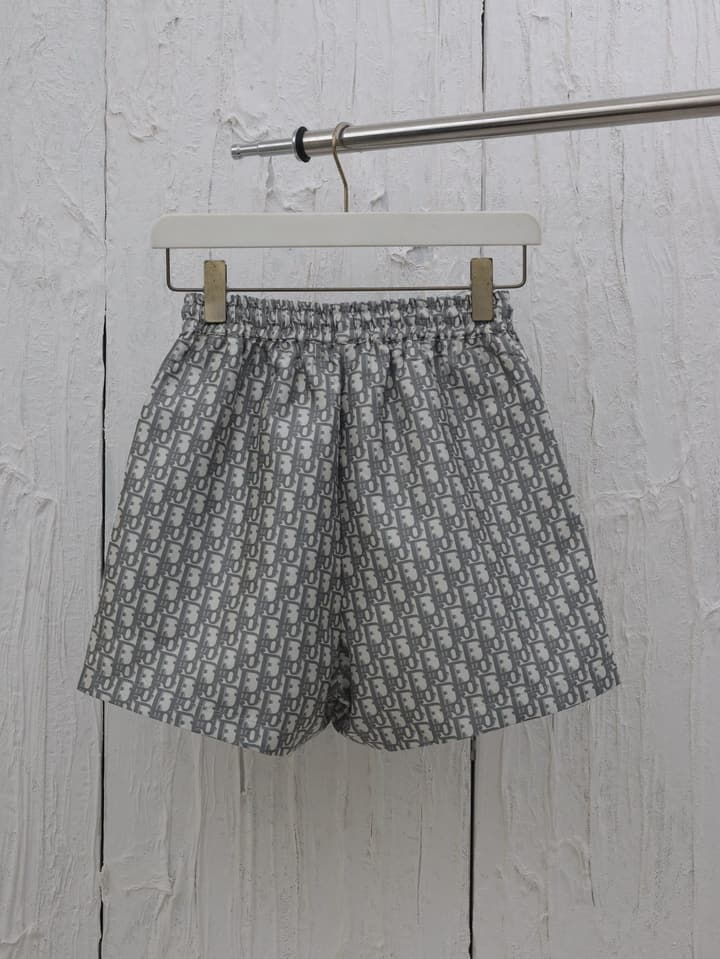 Dior Gold Taffeta Jacquard Oblique Shorts – 2025 in Navy Blue