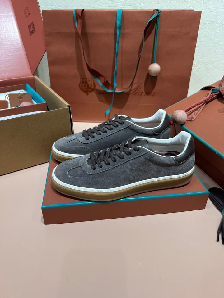 Loro Piana LP Tennis Walk Unisex Sneakers in Black Leather