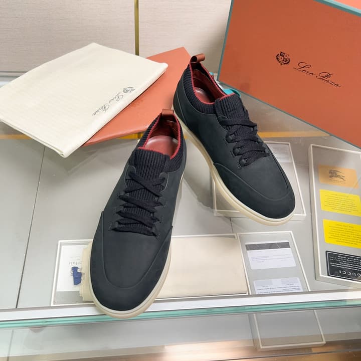 Loro Piana Classic Loafers in Midnight Black Suede