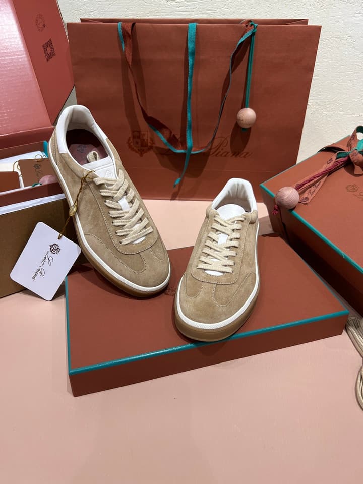 Loro Piana LP Tennis Walk Unisex Sneakers in Black Leather