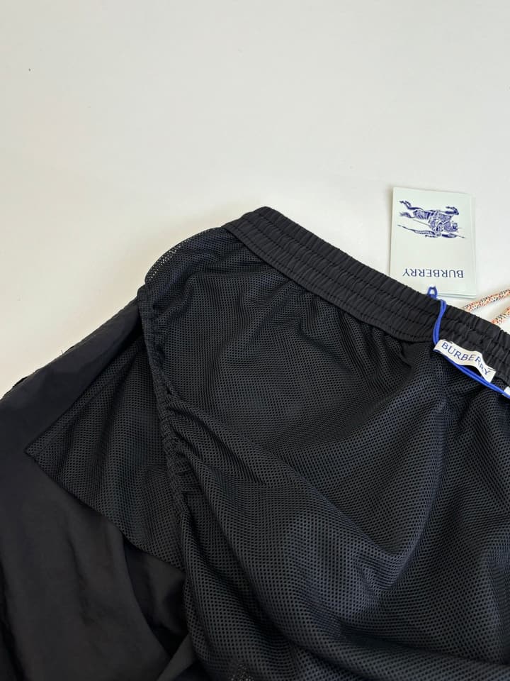 Burberry Nylon Side Check Drawstring Shorts in Black
