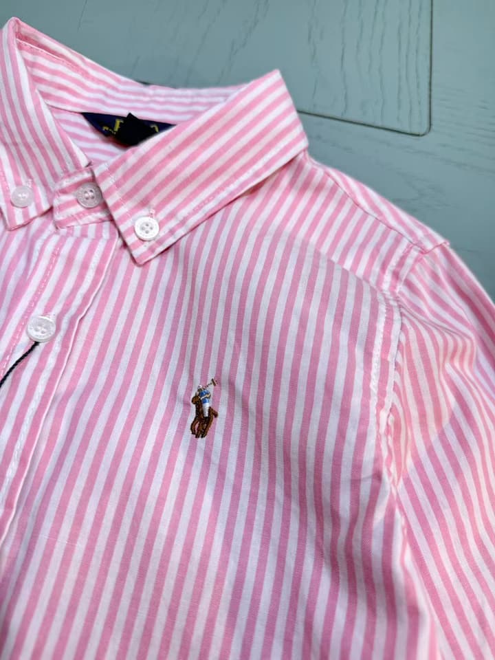 Ralph Lauren Polo Kids Embroidered Shirt – 2025SS – Kids Collection in White And Blue Gingham
