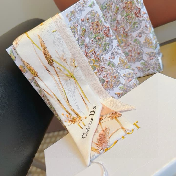 Dior Twilly Silk Scarf – Floral Dragonfly