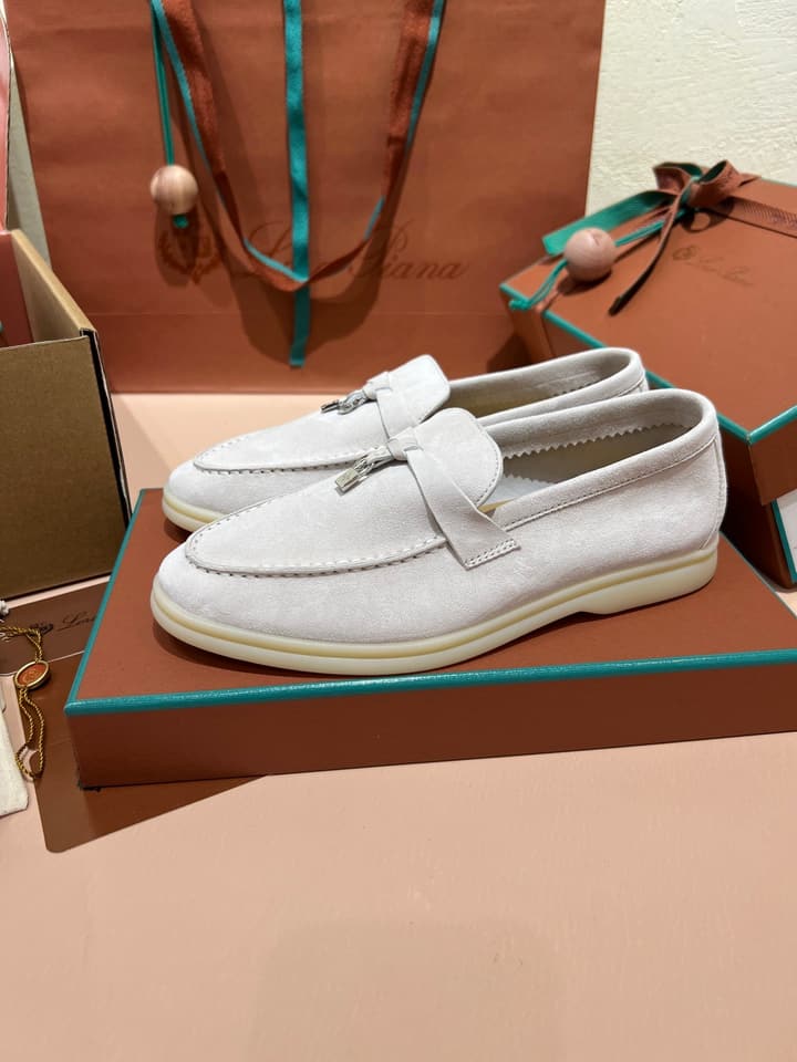 Loro Piana My Charms Classic Loafers in Nude