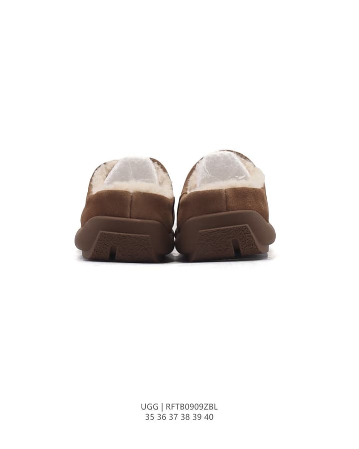 UGG Sheepskin-Lined Winter Slippers in Chestnut Brown Suede