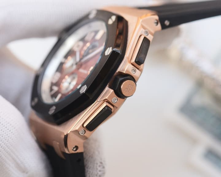 Audemars Piguet Royal Oak Offshore Automatic Watch in Black Skeleton & Green
