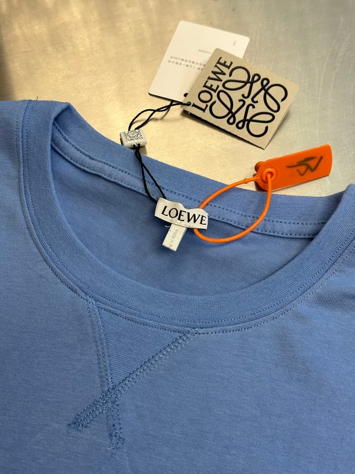 Loewe Anagram Embroidered Cotton T-Shirt in Sage Green