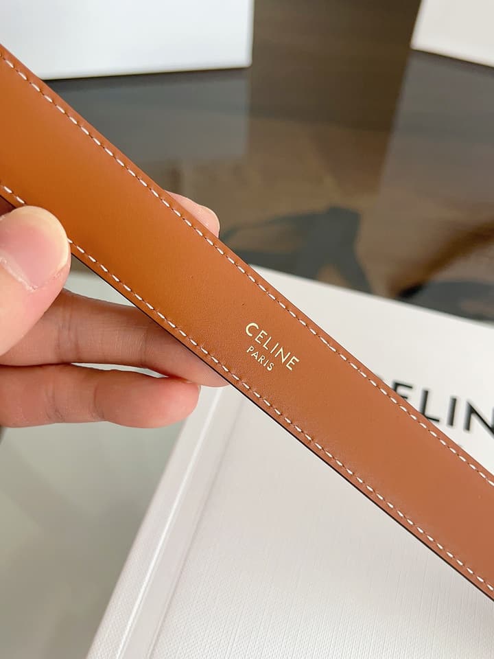 Celine Vivienne Taurillon 25mm Belt in Black Taurillon Leather