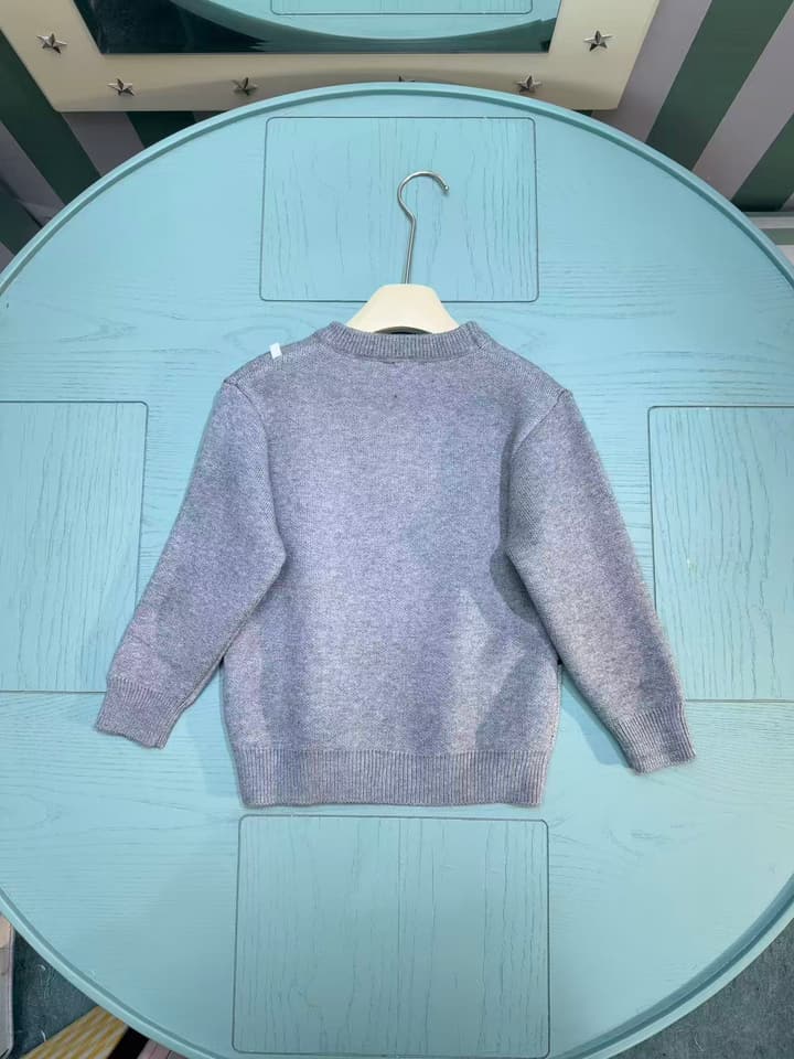Burberry Classic Logo Knit Sweater – Kids Collection – 2025SS in Heather Blue Bear Graphic Sweater