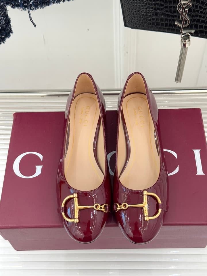 Gucci Horsebit Block Heel Pumps – 25FW in Deep Burgundy Patent Leather