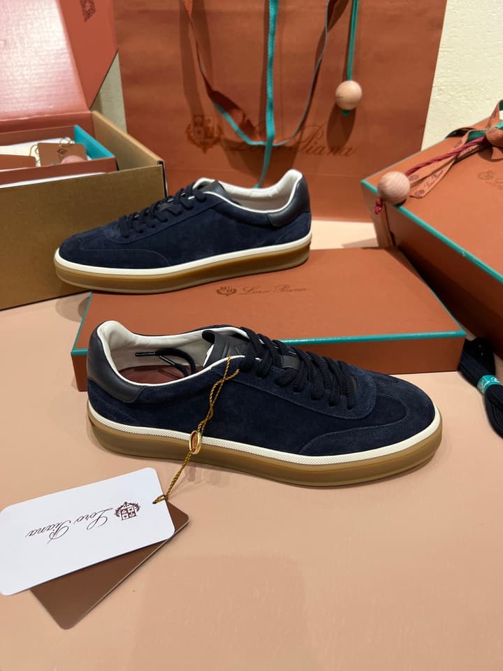 Loro Piana LP Tennis Walk Unisex Sneakers in Black Leather