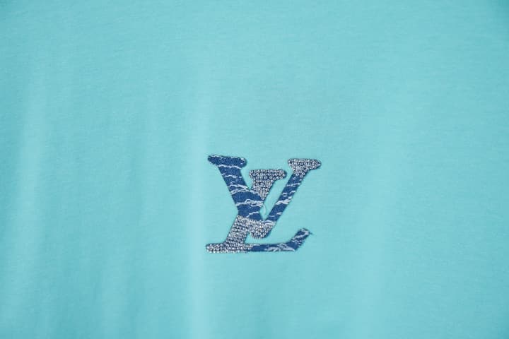 Louis Vuitton Denim Patchwork Rhinestone T-Shirt – 26SS Early Spring Collection in Black