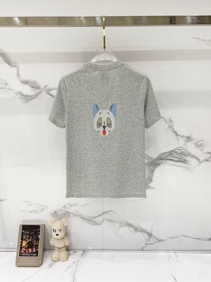 Loewe Cartoon Dog Embroidered T-Shirt in Black