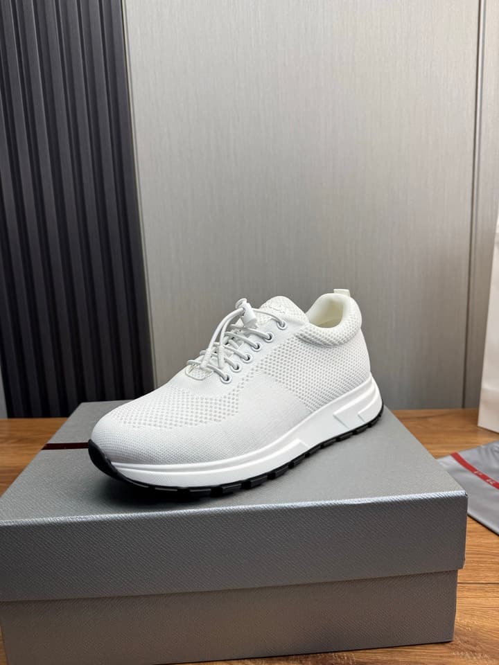 Prada Men's High-Quality Sneakers in Light Grey