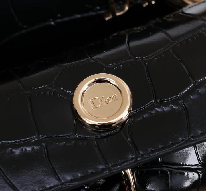 Dior Crocodile Embossed Bow Top Handle Bag – 2026SS in Black Crocodile Embossed
