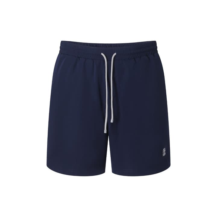 Brunello Cucinelli Embroidered Swim Trunks in Navy Blue
