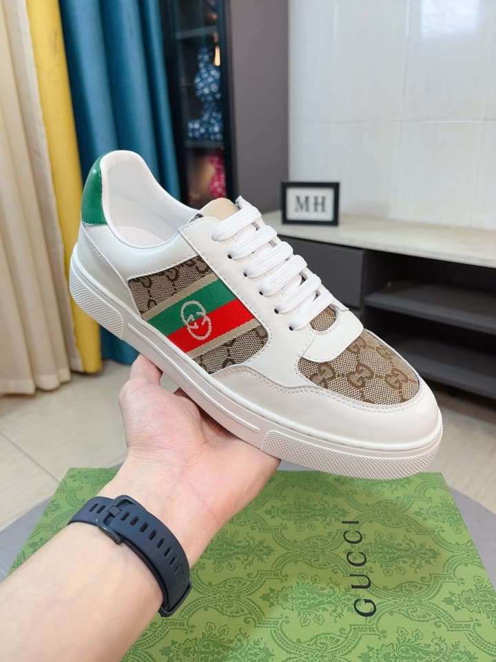Gucci New Season Casual Fashion Sneakers in Black With Web Stripe