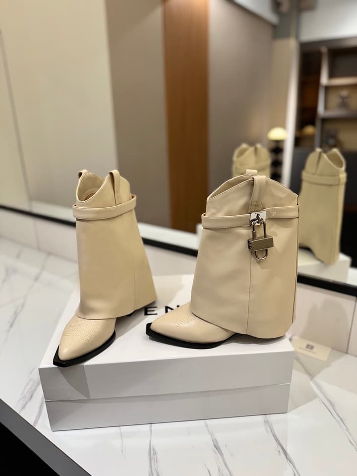 Givenchy High-Heel Embroidered Long Boots – 2024 SS in Black Leather
