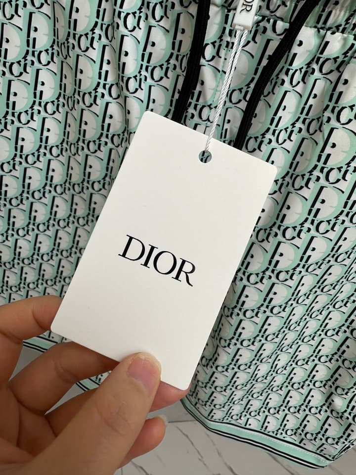 Dior Men's Casual Beach Shorts – 2025SS Collection in Black Dior Band Monogram