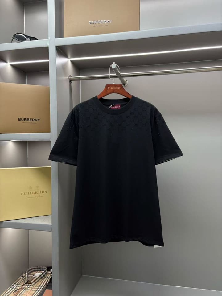 Gucci Crystal-Embellished Cotton T-Shirt – Spring/Summer Collection in Classic Black