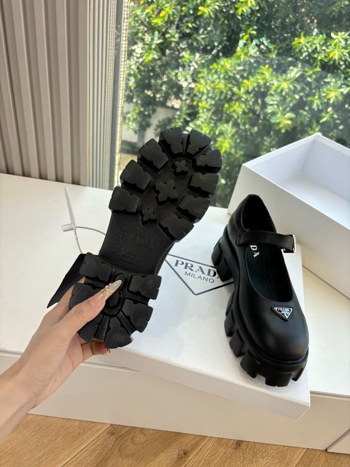 Prada Monolith Platform Mary Jane Loafers – 25FW in Assorted Leather & Suede Collection