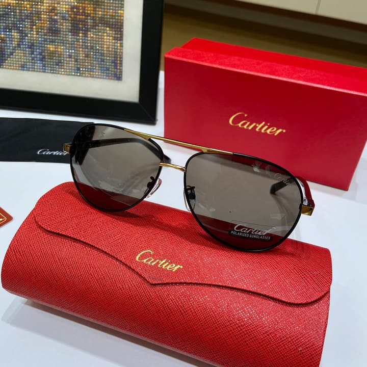 Cartier Polarized Sunglasses – 2024 Collection in Gold