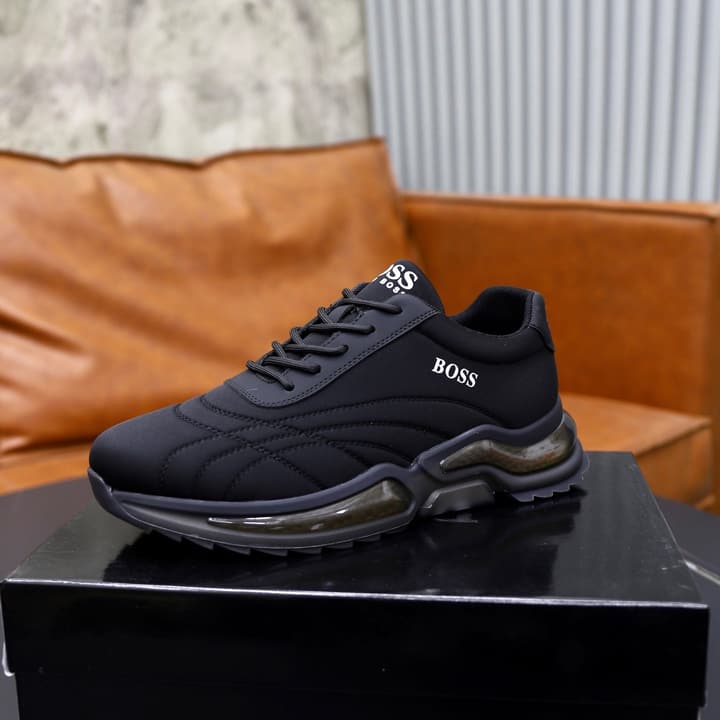 Boss Men's Knit Sport Sneakers in Grey