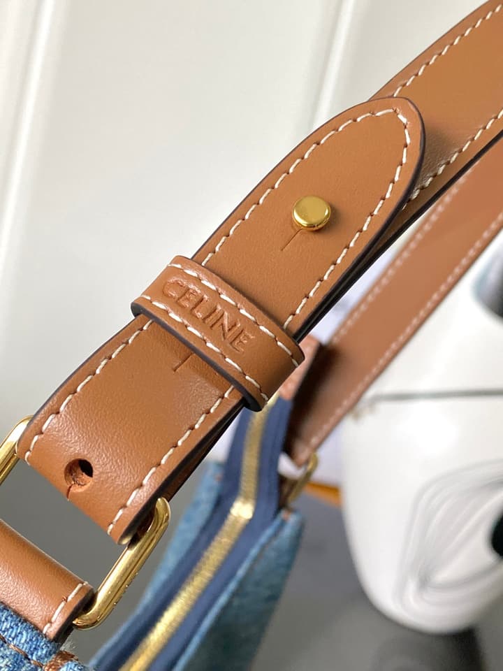 Celine Ava Triomphe Denim Crescent Bag – 25SS