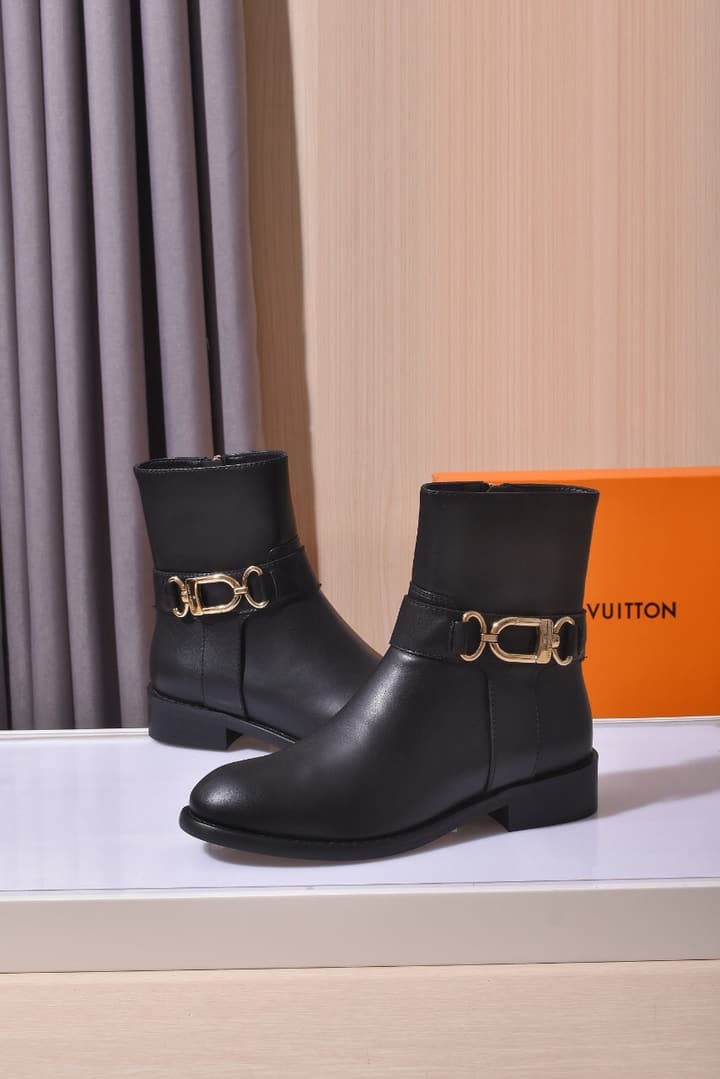 Avant-Garde Footwear Co. Classic Calfskin Boots in Black Monogram Buckle Boot