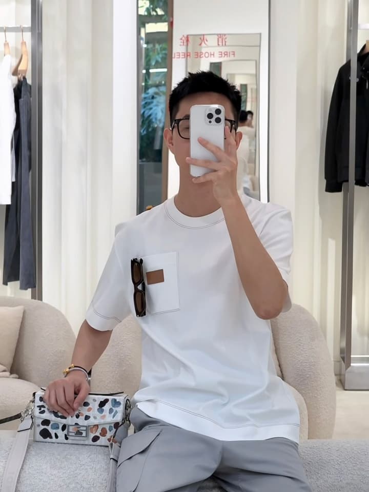 Fendi Leather Patch Logo Cotton T-Shirt – 26SS