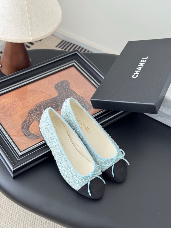 Chanel Classic Round Toe Ballet Flats in Dusty Rose With Bow