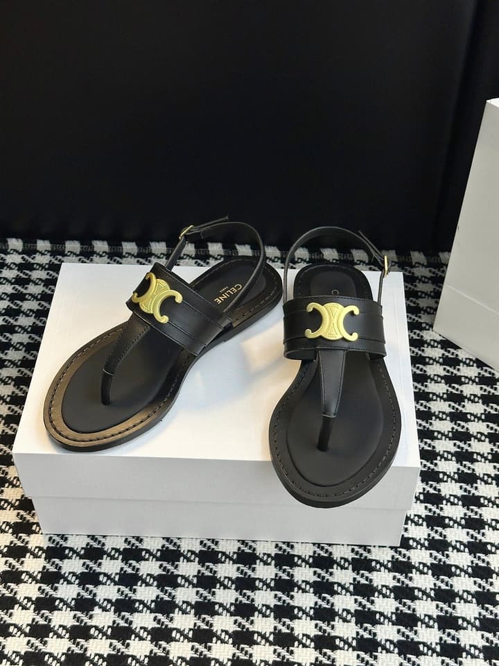Celine Vintage Roman Sandals – SS Collection in Black