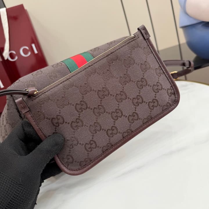 Gucci Giglio GG Canvas Handbag – 2026 Spring/Summer Collection in Dark Brown GG Canvas