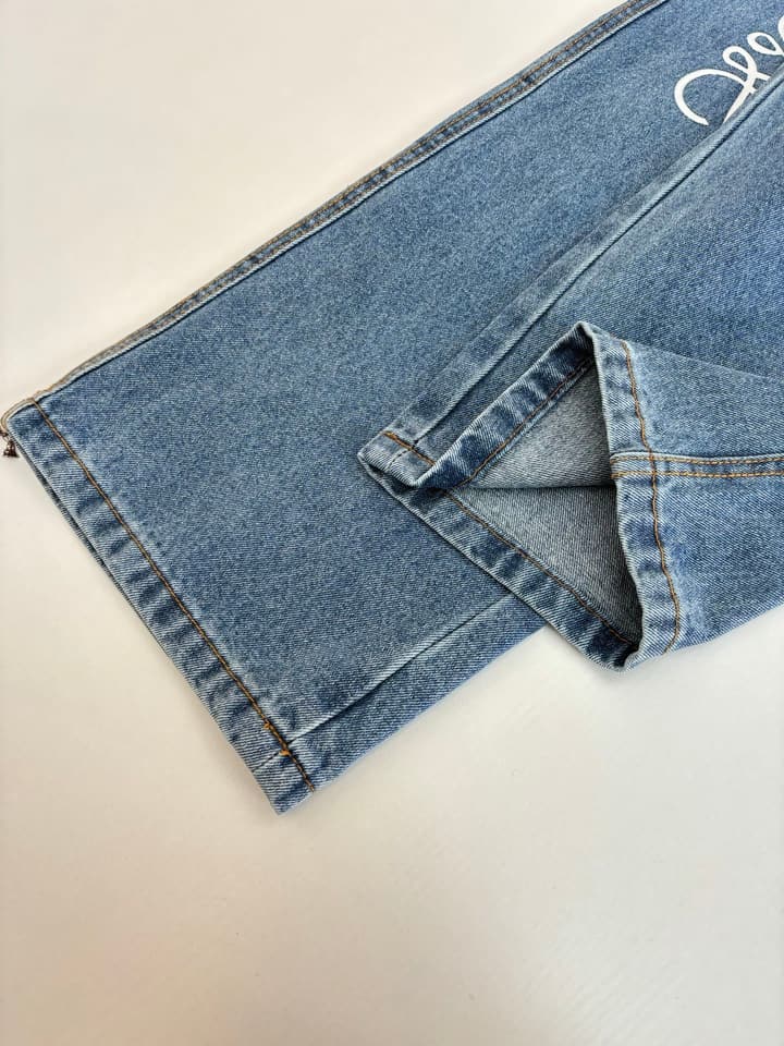 Loewe Anagram Laser-Cut Denim Jeans – 24FW in Blue Denim