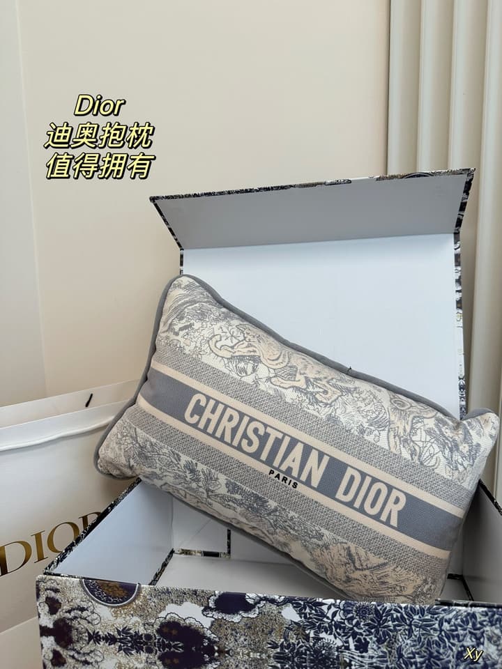 Dior Limited Edition Home Pillow – XYBH in Black Grey Toile