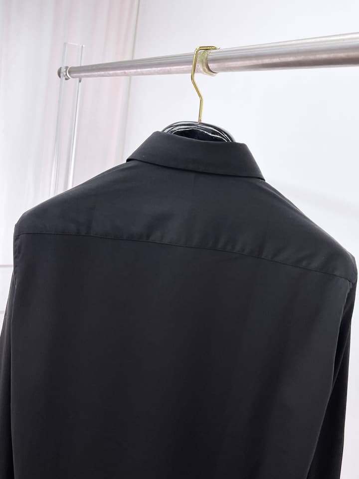 Miu Miu Embroidered Logo Long-Sleeve Shirt – 2025SS in Black