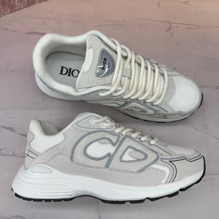 Dior B30 Low-Top Sneakers in Light Khaki Gray