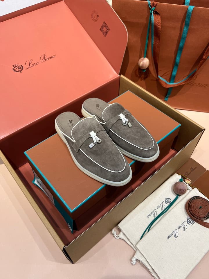 Loro Piana Women's Mules in Aqua Blue Suede
