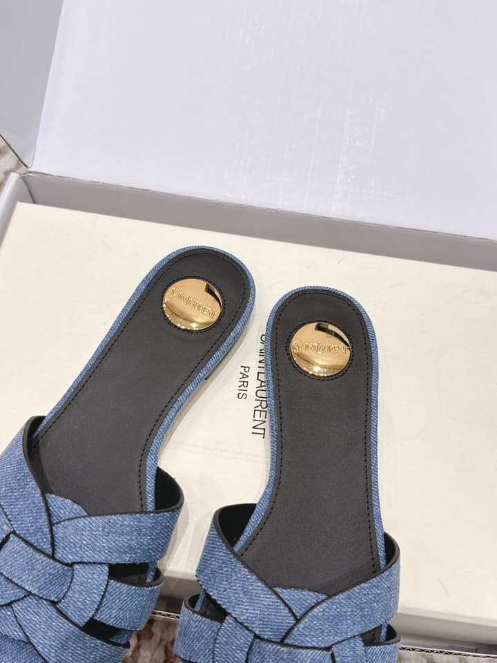 Saint Laurent Melody Square Toe Flat Sandals – 2026SS in Burgundy Patent