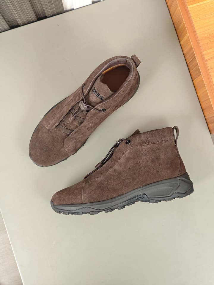 Zegna Triple Stitch™ Monte Luxury Casual Shoes in Black Leather High-top