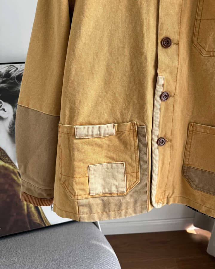 Ralph Lauren Barn Washed Distressed Jacket – 2025 Spring New in Classic Mustard Tan