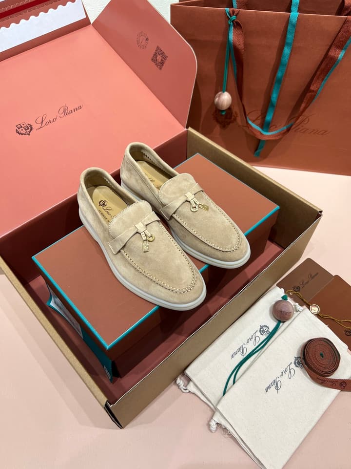 Loro Piana My Charms Classic Loafers in Nude