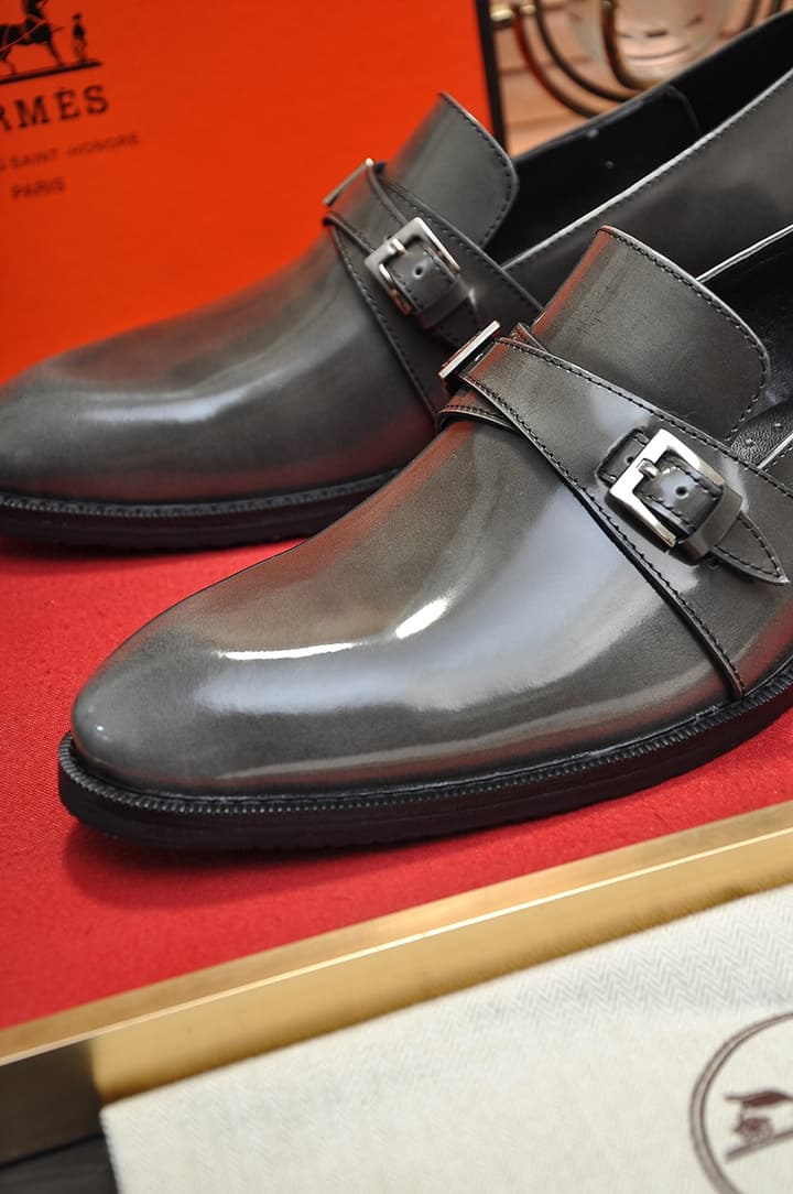 Hermès Leather Driving Shoes in Black