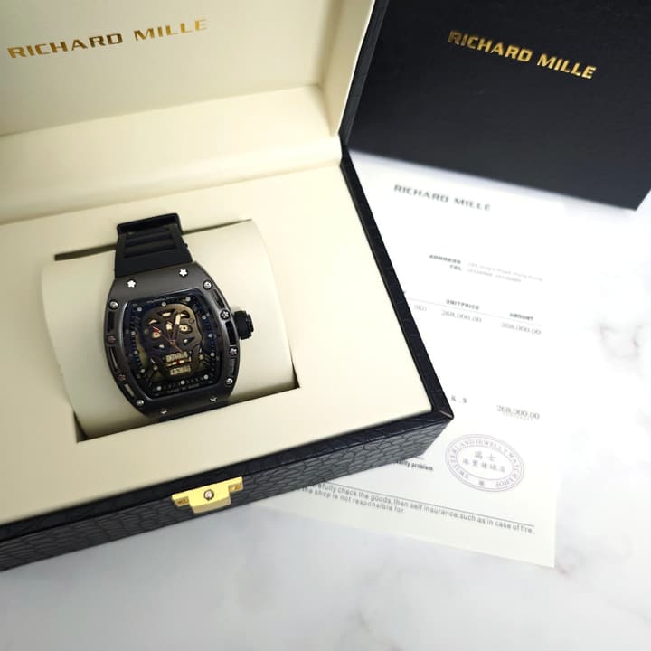 Richard Mille RM052 Series Skeleton Skull Automatic Quartz Watch in Gunmetal Tone
