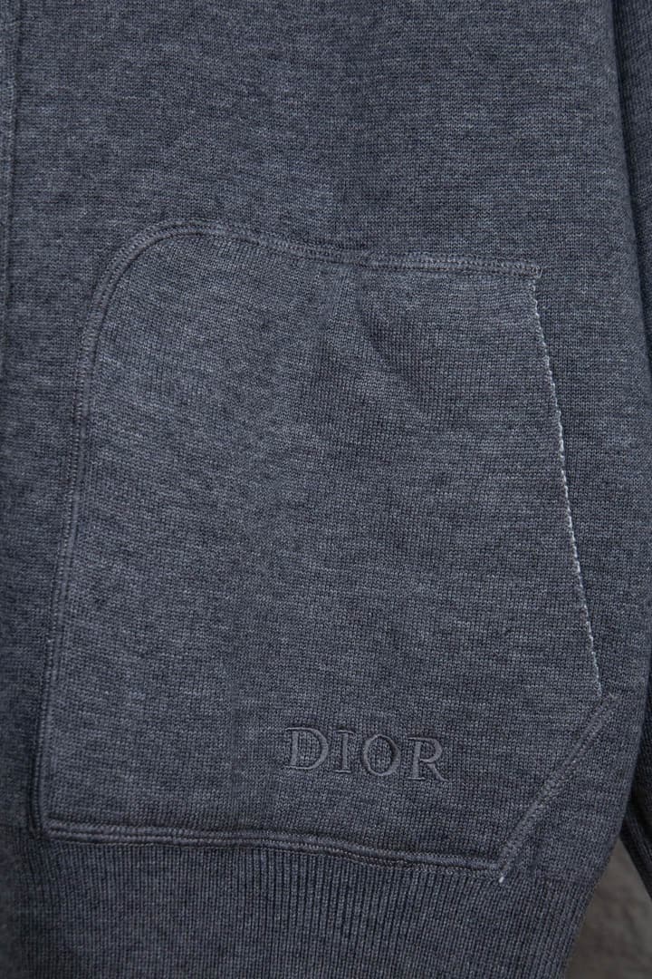 Dior CD Monogram Jacquard Cardigan – 24SS in Dark Grey