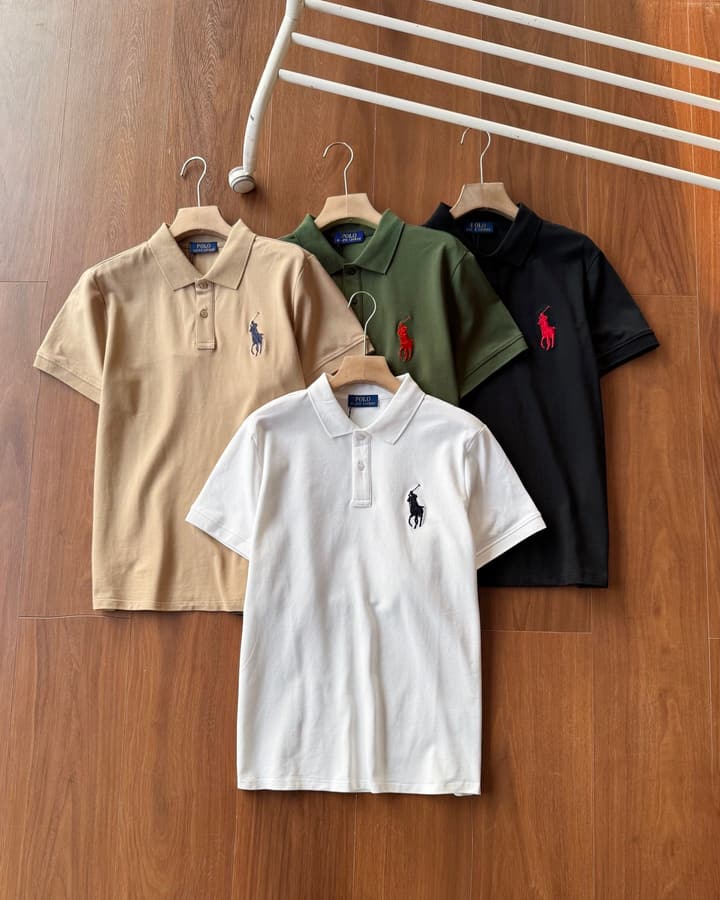 Ralph Lauren Large Logo Cotton Polo Shirt in Army Green