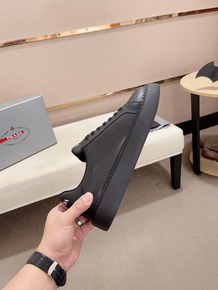 Prada Men's Air Cushion Sneakers in Dark Grey Monochromatic