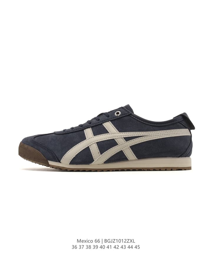 Asics Onitsuka Tiger Mexico 66 Classic Sneakers in Dark Navy With Cream Stripes